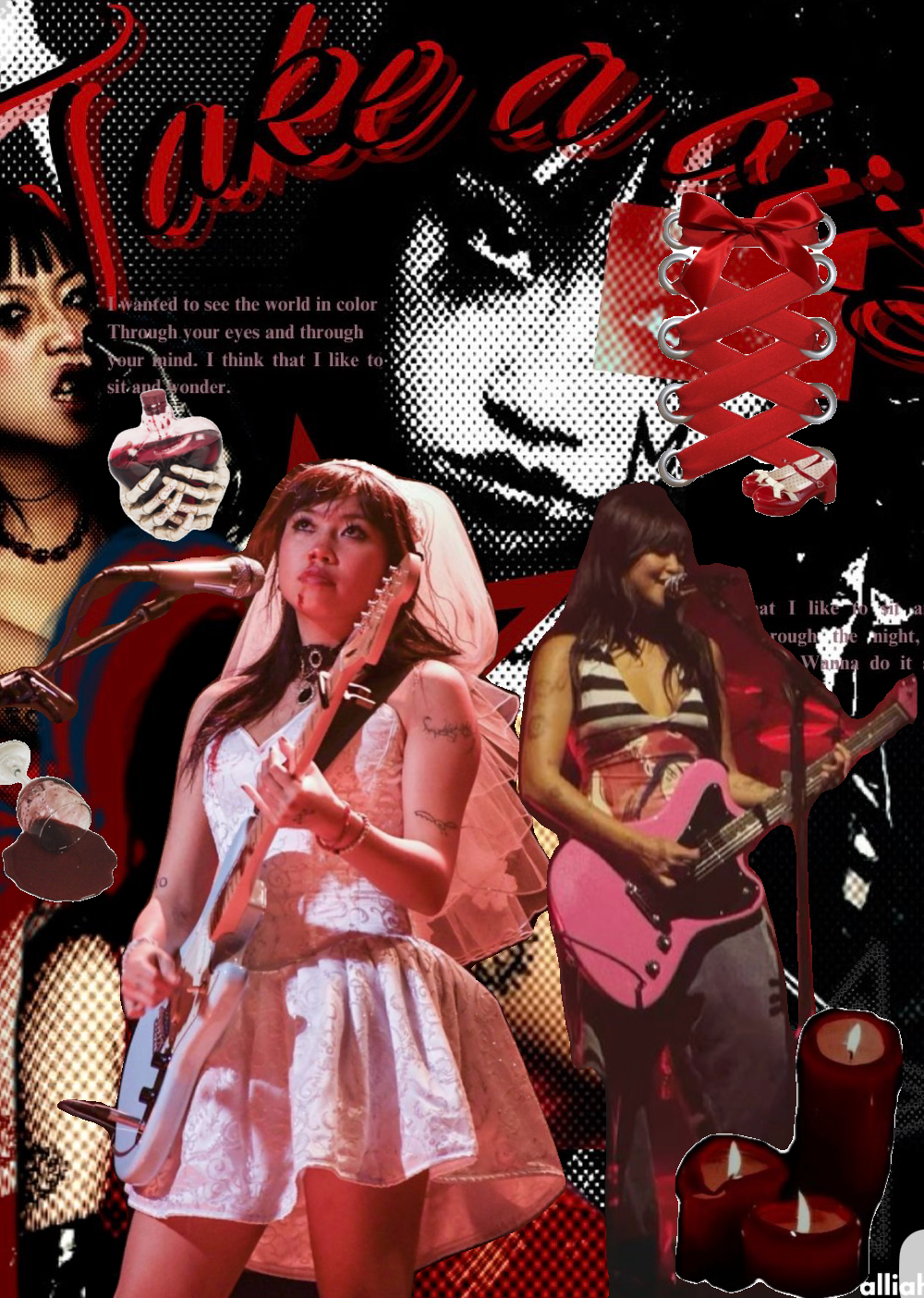 Red and black layered digital collage by Angelika